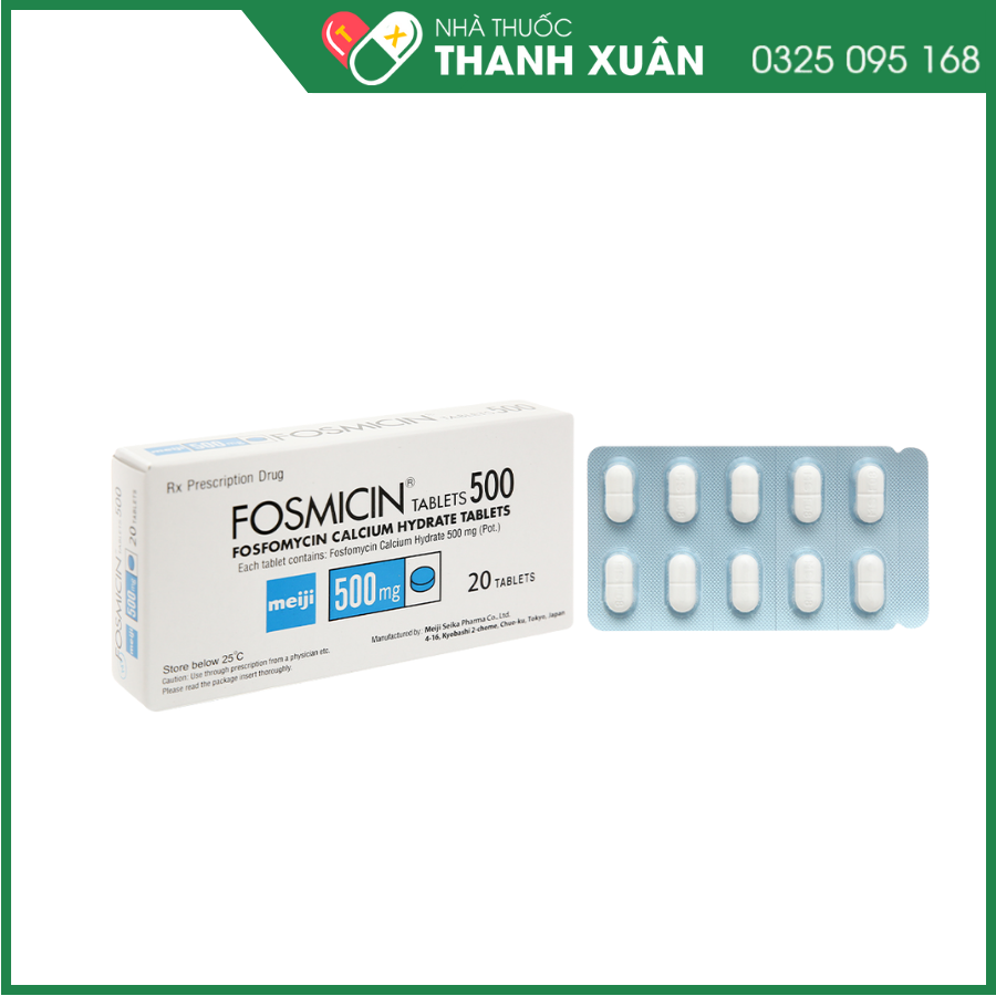 Fosmicin Tablets 500 mg điều trị nhiễm khuẩn tiết niệu và nhiễm khuẩn tiêu hóa